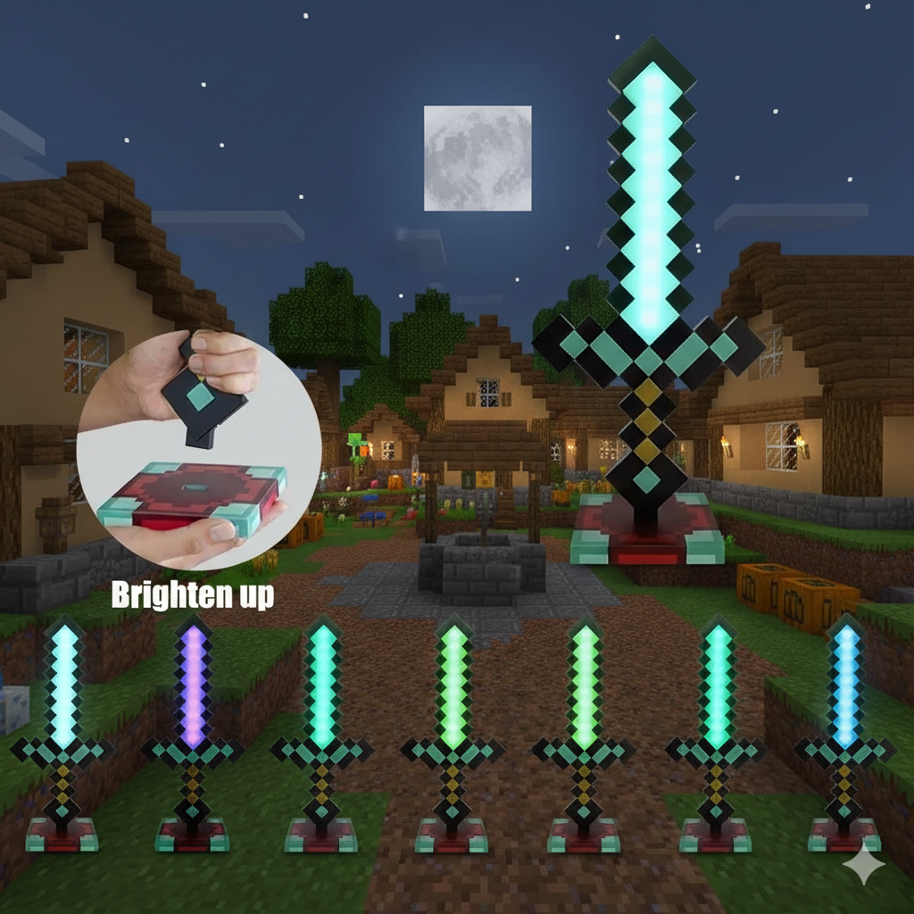 ⚔️Multicolor LED Minecraft Sword