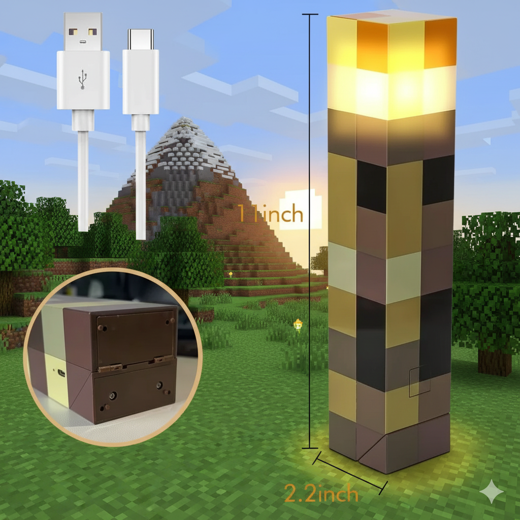 đšī¸ Minecraft LED RGB Torch Lamp