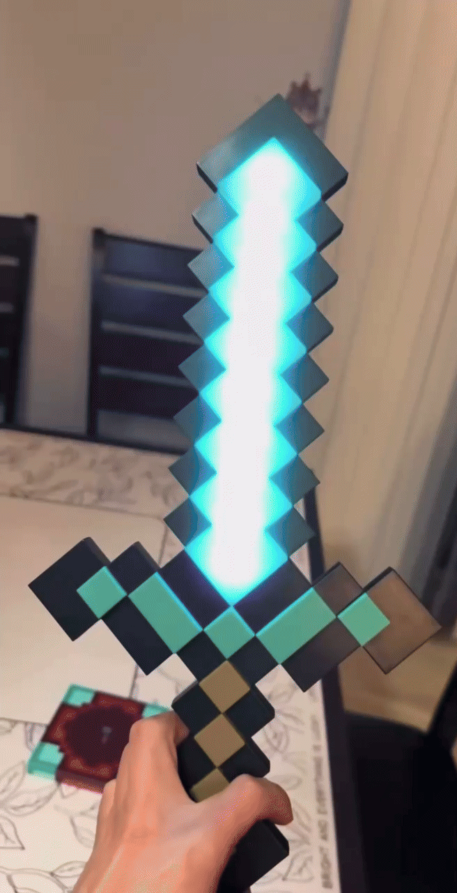 ⚔️Multicolor LED Minecraft Sword